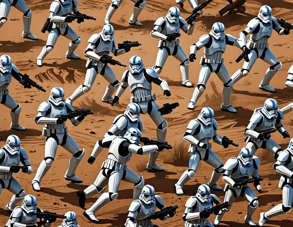 Clone Troopers in Sci-Fi Battle Against Robots