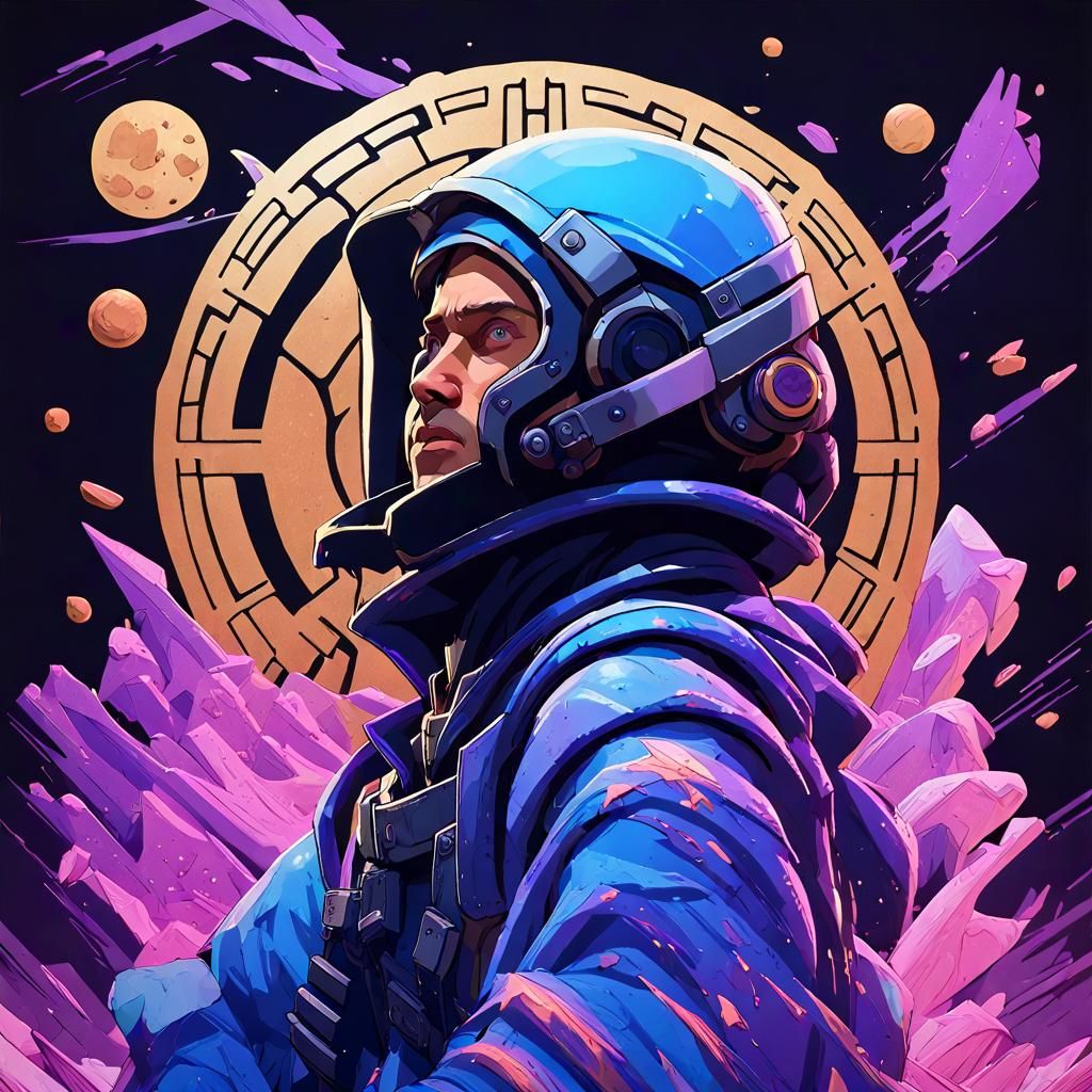 Vaporwave Elf Queen with Tentacles and Nebula