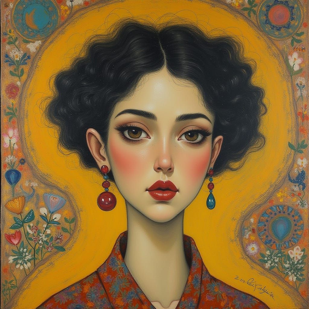 Beauty in Chagall Style Meets Islamic Art