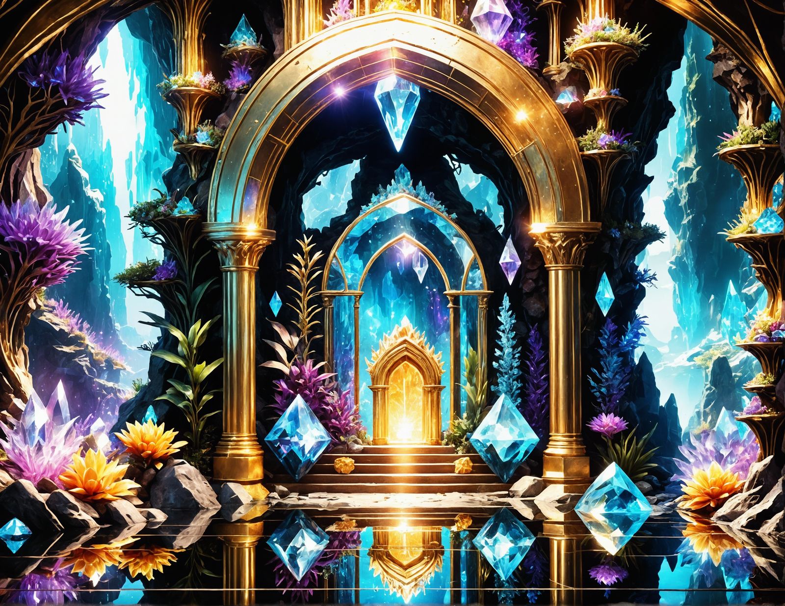 fantasy crystal cave