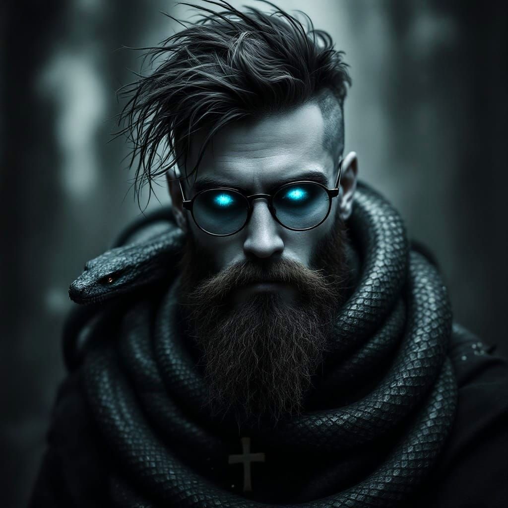 Modern Rasputin: A Hipster Mystic in Dark Surrealism