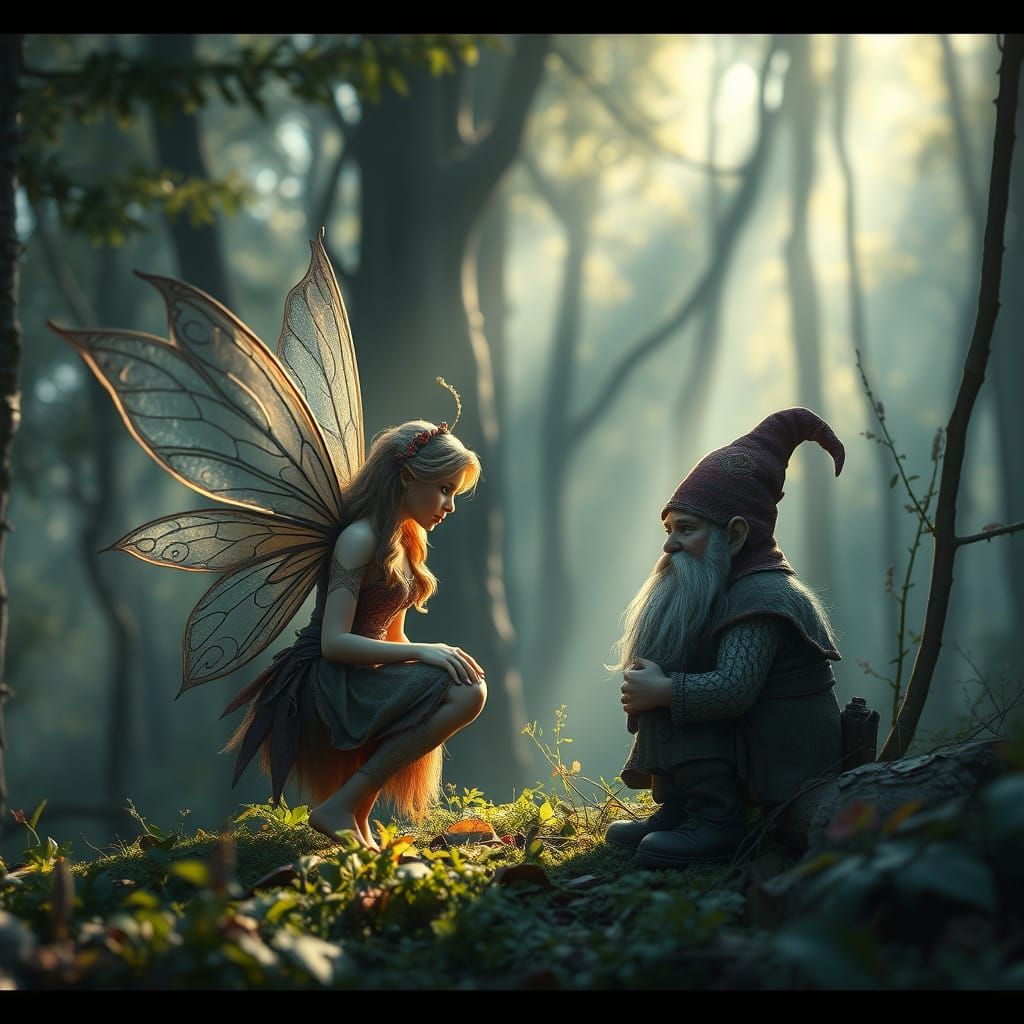 Whimsical Encounter in the Forest