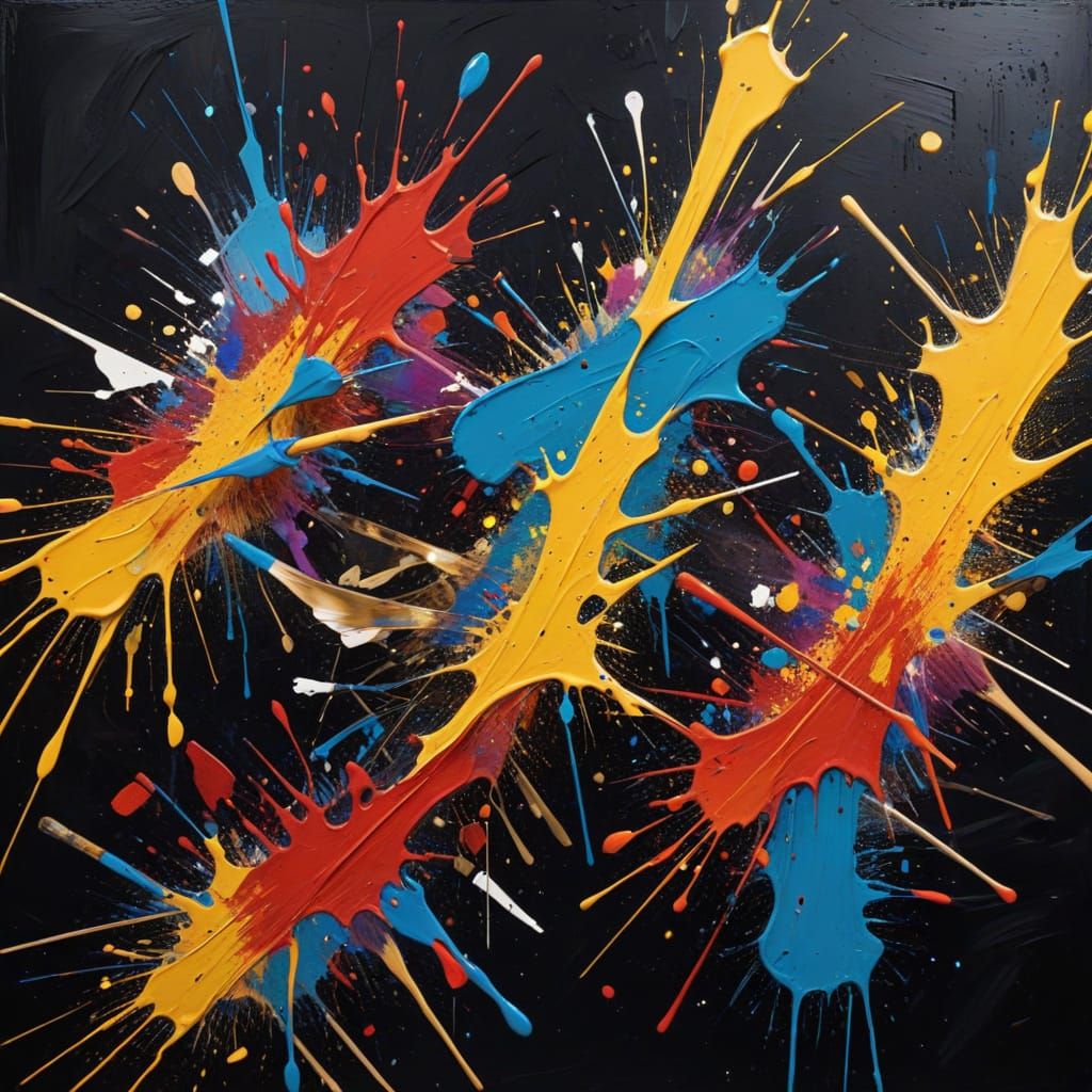 Abstract Expressionist Masterpiece with Vibrant Numbers