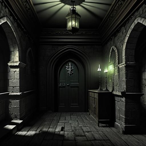 Sinister Gothic Cellar: A Hammer Horror Film Scene