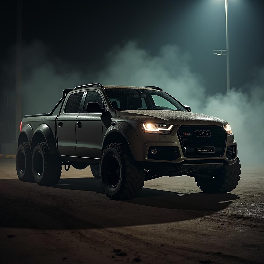 Custom Audi S4 6-Wheeler in Cinematic Lighting