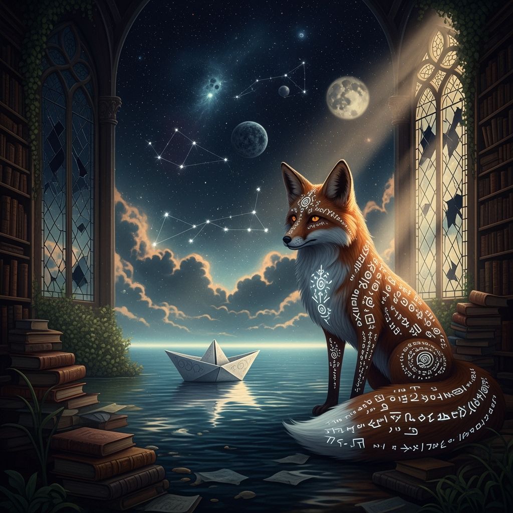 Paper Ship Navigates Cosmic Ocean Under Nebulae Sky