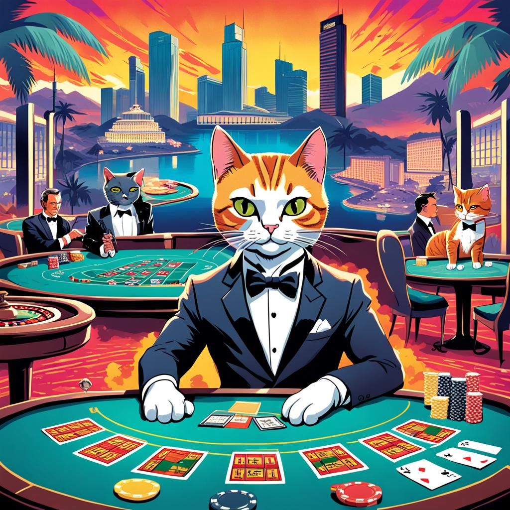James Bond Cat: Anthropomorphic Spy in Anime Art