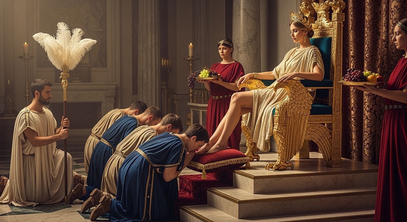 Roman Empress Grants Audience in Imperial Palace