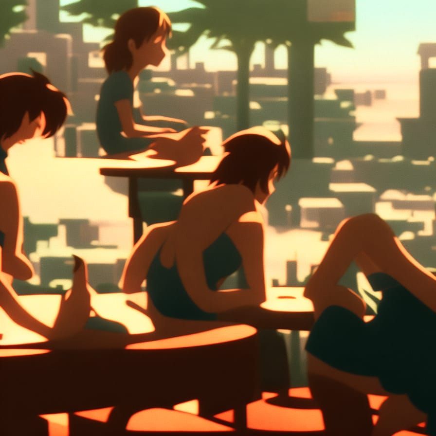 Bikini Girls Lunch in LA: Anime Key Visual