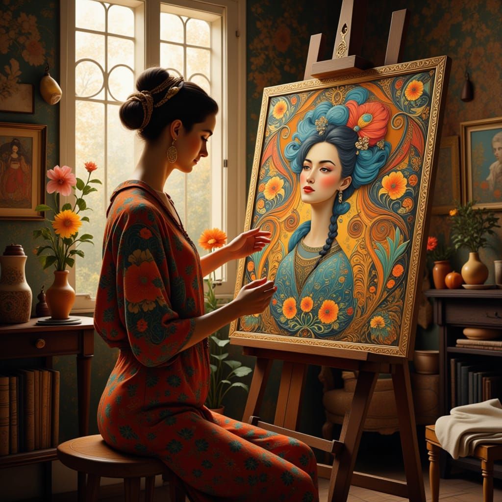 Artist Creates Masterpiece in Bohemian Studio