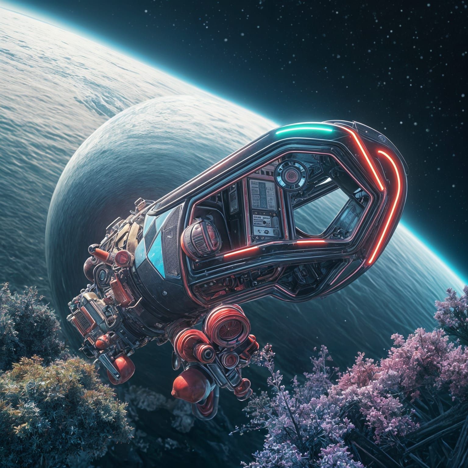 Gas Station in a Coral Galaxy: Hyperrealistic Unity 3D