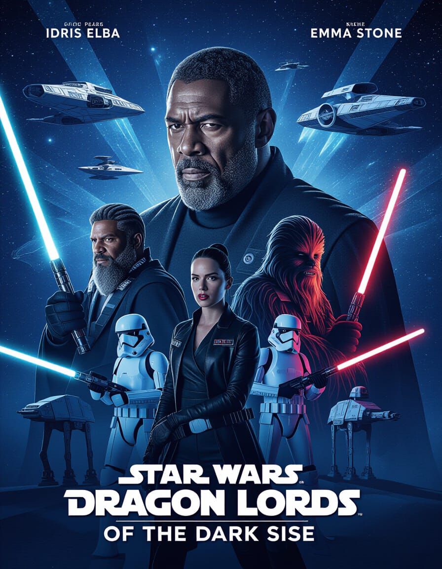 Star Wars: Dragon Lords in Photo Negative Style