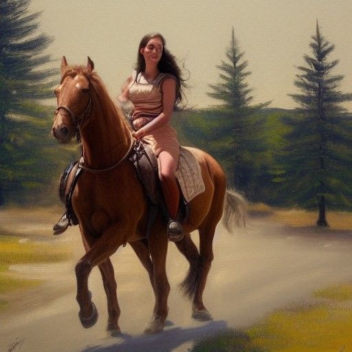 Equestrian Oil Painting in the Style of James Gurney