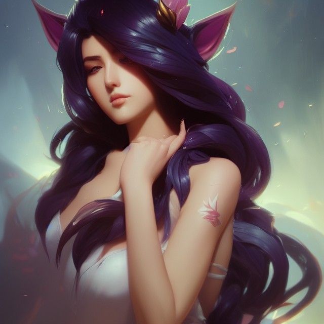 Ahri Portrait in Art Nouveau Style