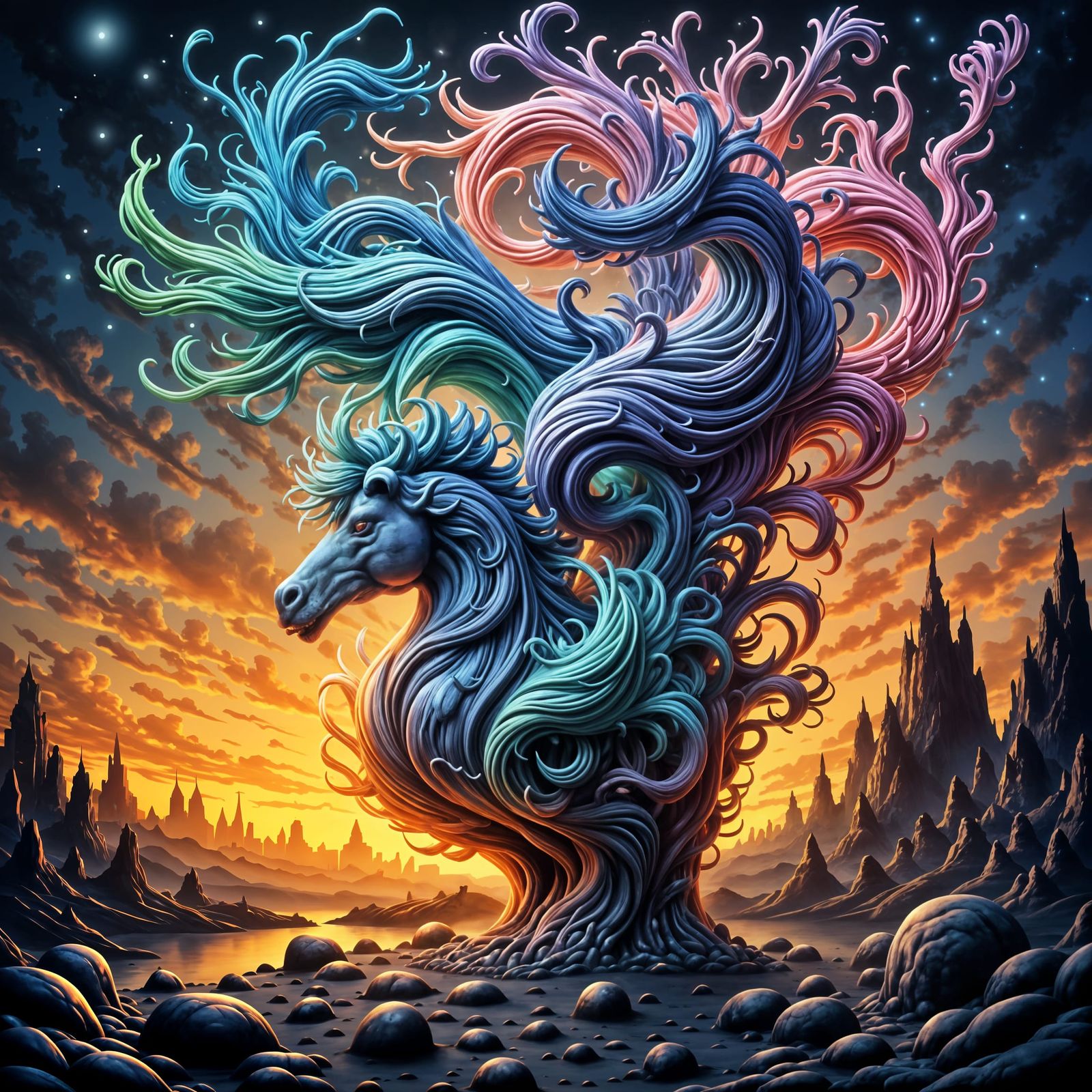 Abstract Rhythmic Design with Geometric Shapes