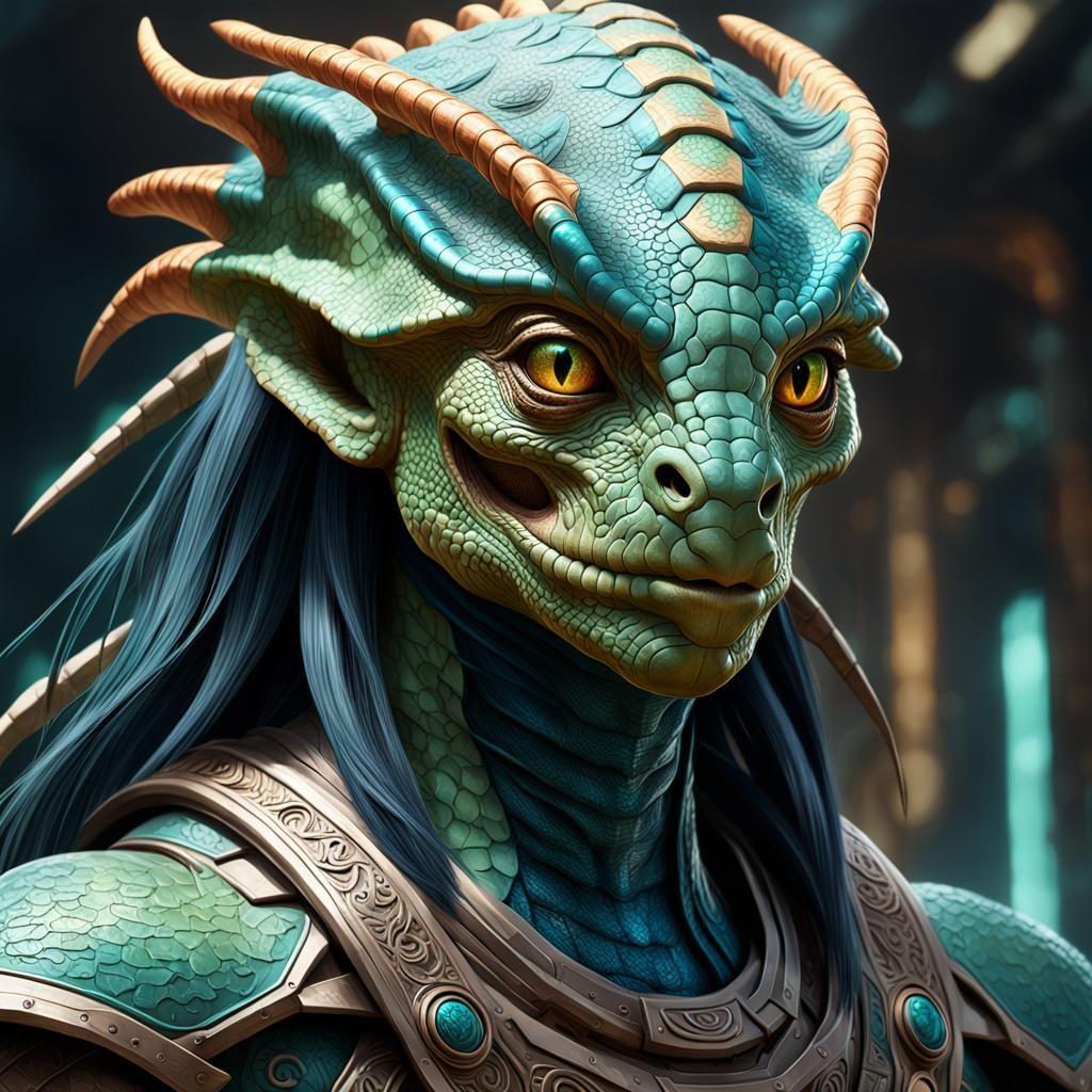 Reptilian Extraterrestrial Warrior Portrait