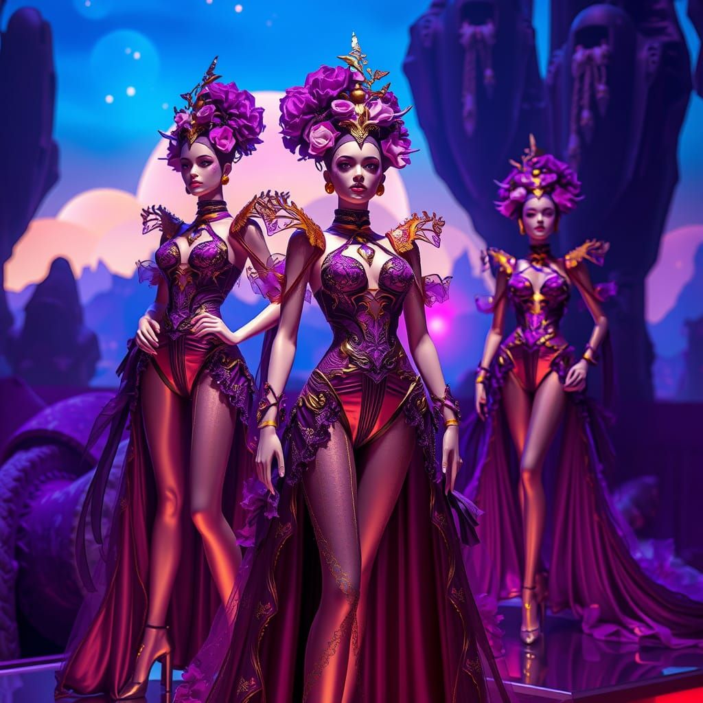 Surreal Futuristic Landscapes of Elegant Mannequin Women