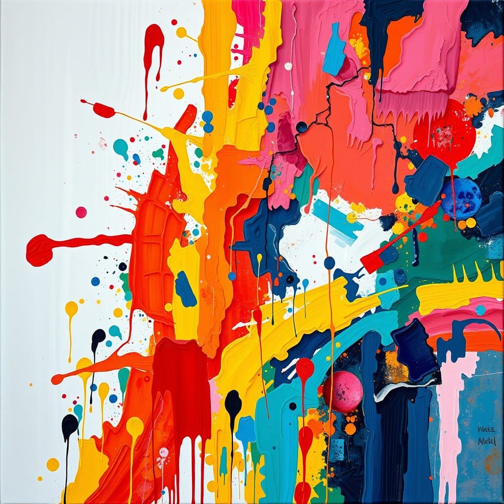 Vibrant Mid-Century Abstract Art in Exquisite 8K