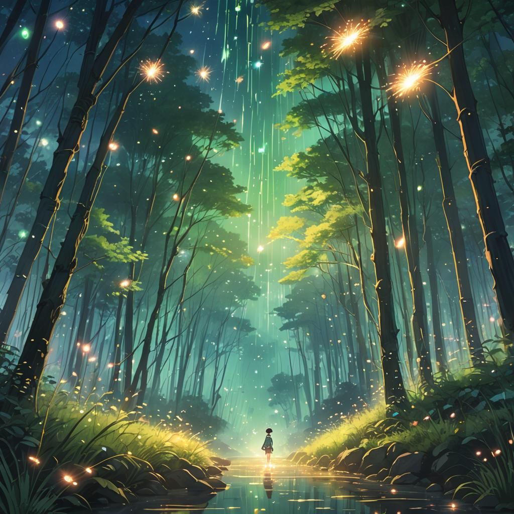 Ethereal Anime Scene in Soft Pastel Colors