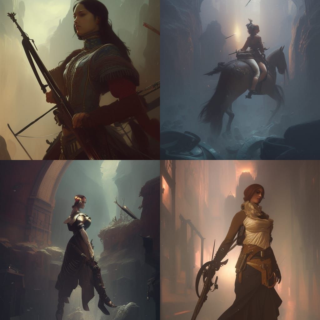 Anita Garibaldi: Dark Fantasy Art in Purple and Yellow