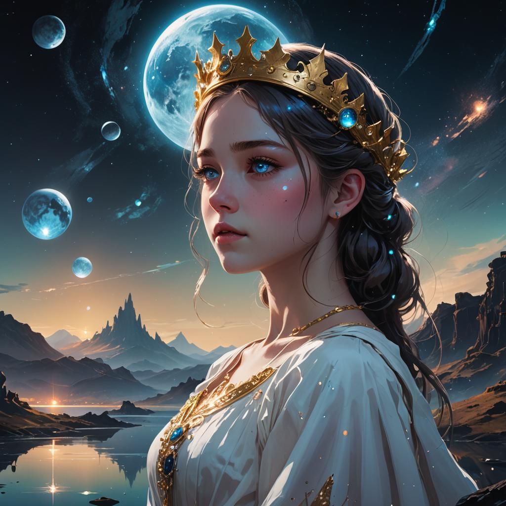 Ethereal Anime Girl on Alien Planet