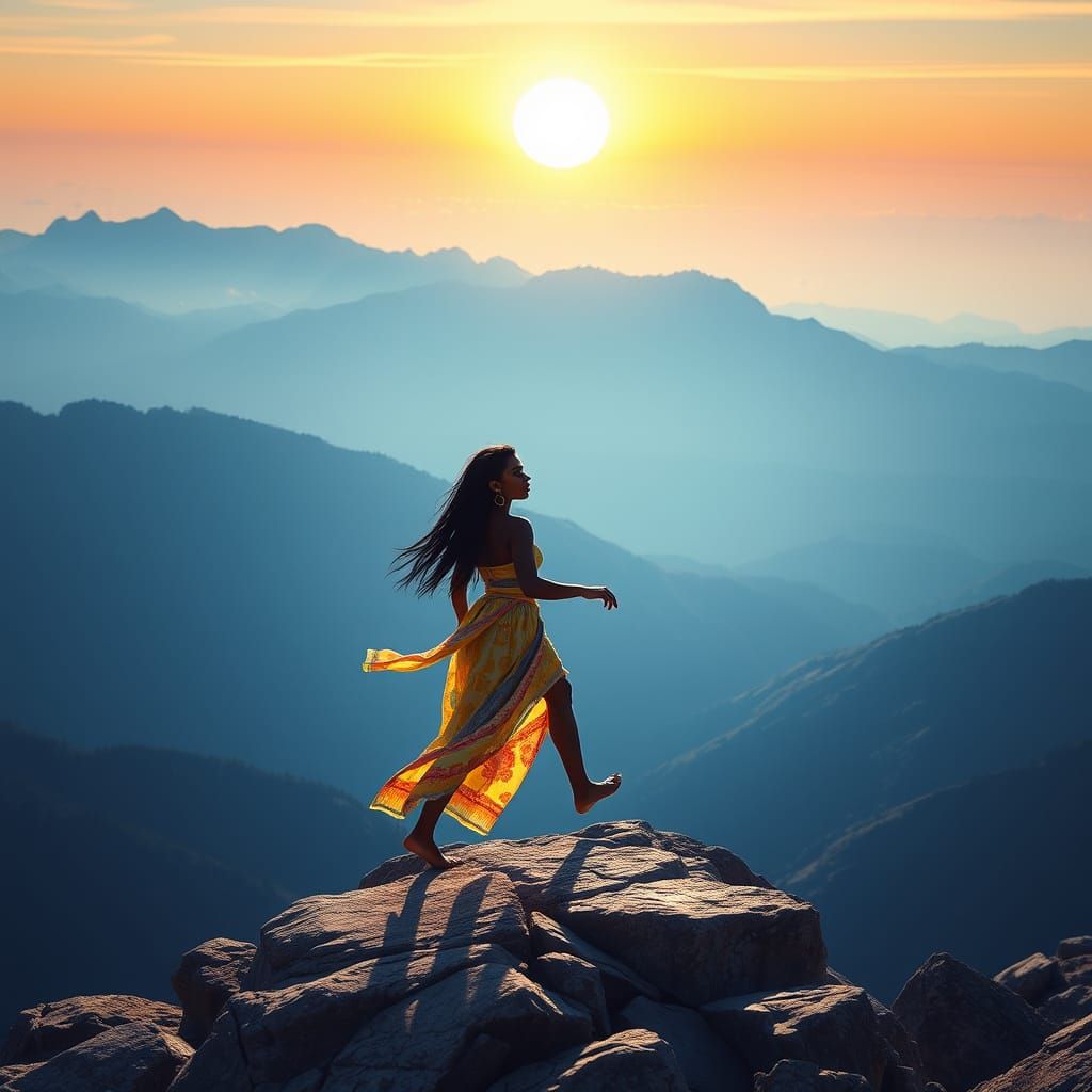 Surreal Figure in Dreamlike Landscapes