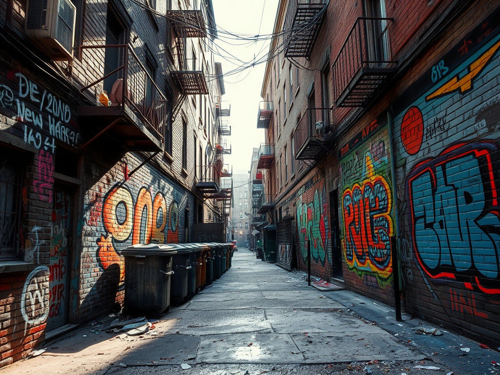 Vibrant Street Art in Urban Alleyway