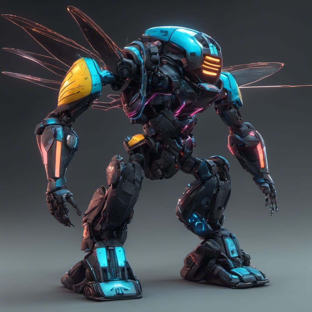 Android Bumble Bee in Cyberpunk Style