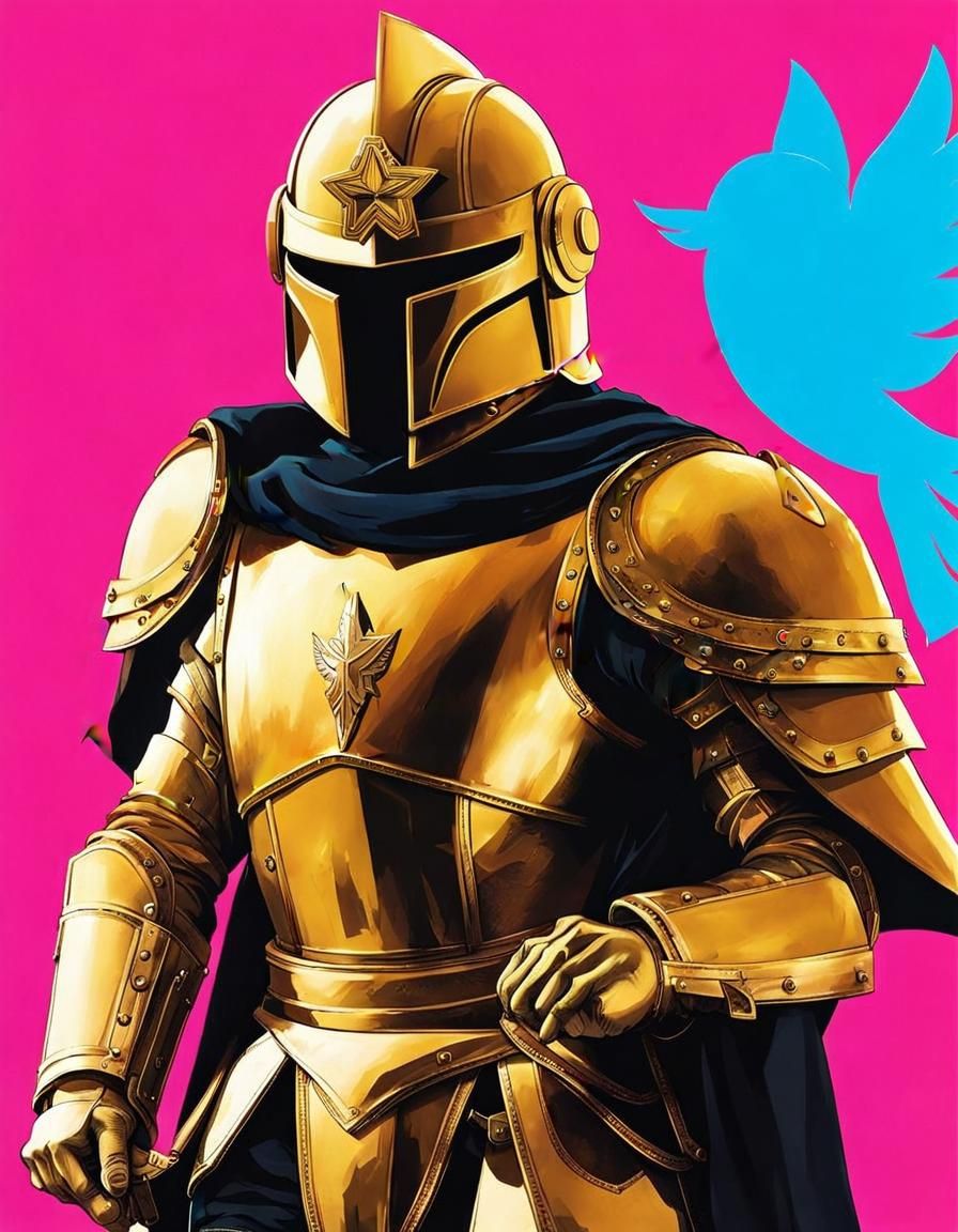 Valkyrie on Flying Horse with Gold Armor