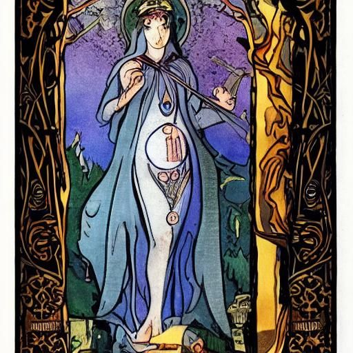 Aquarian Tarot Deck in Art Nouveau Style