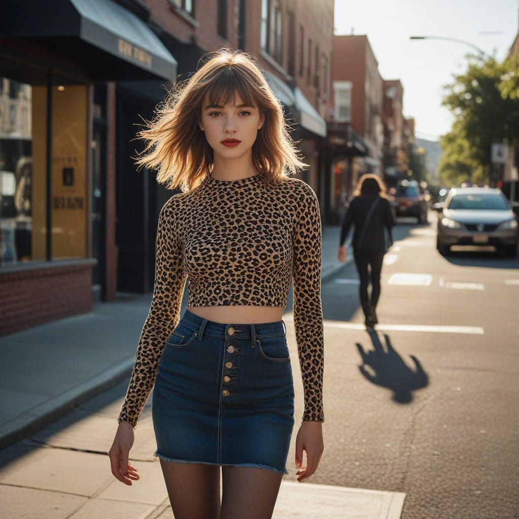 Vibrant Teenage Girl in a Bold Spring Outfit