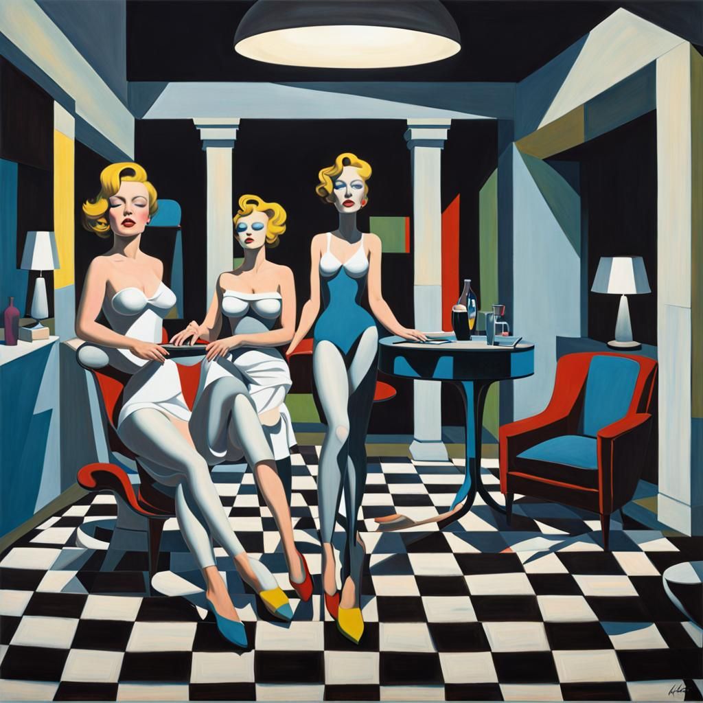 Surreal Pop Art Scene in Ron English Style