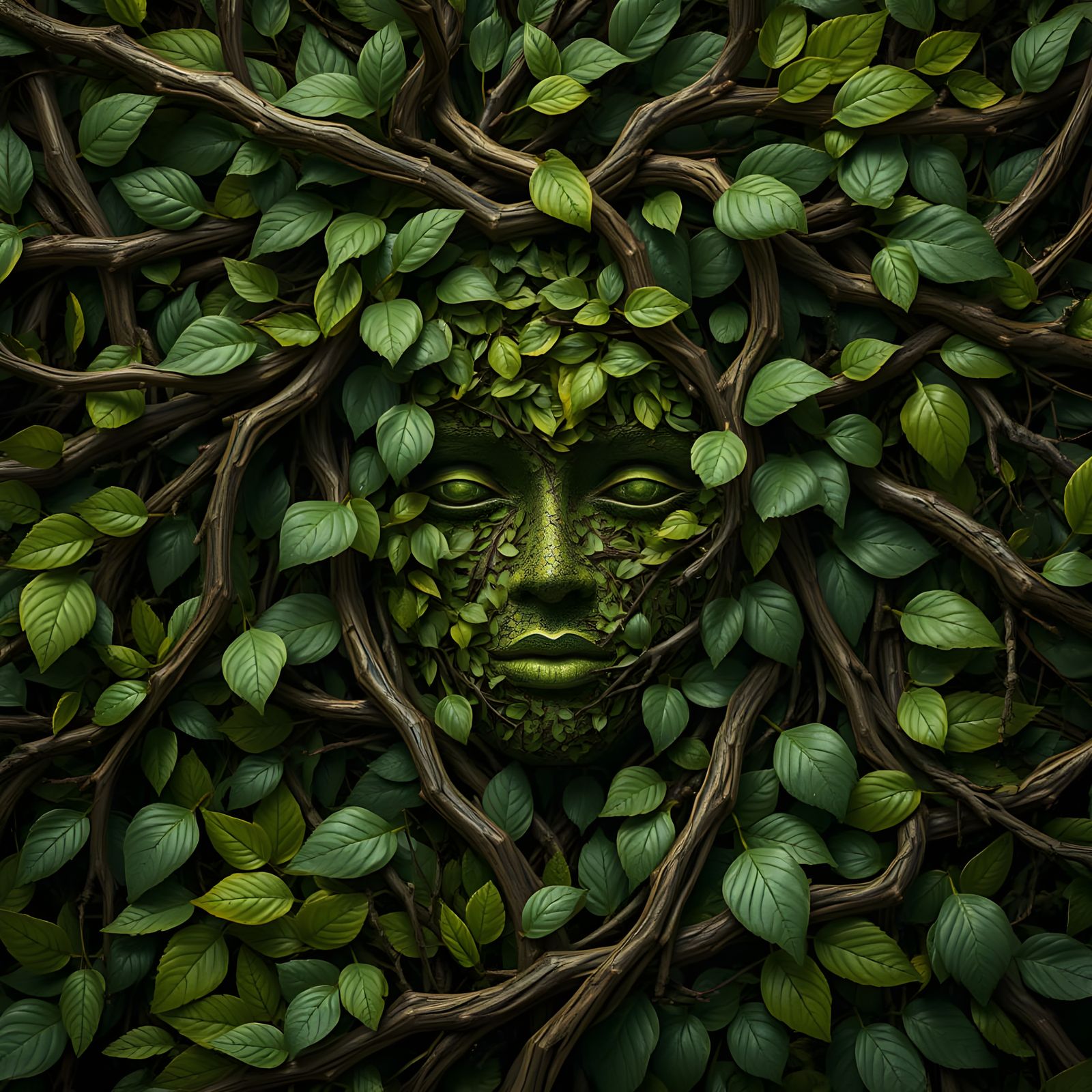Sculpted Goddess of the Forest in Organic Fantasy Style