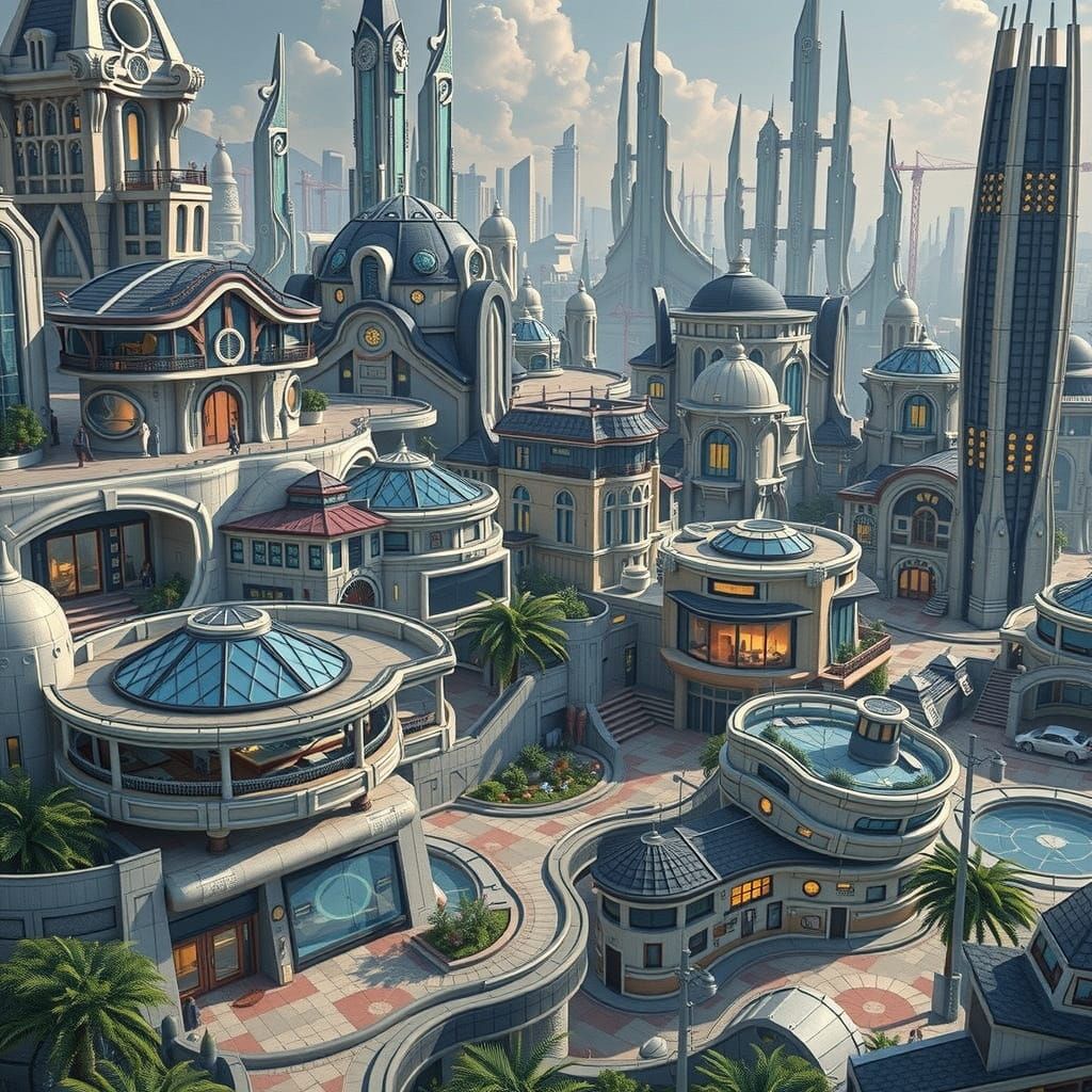 Futuristic Cityscape with Advanced Architecture