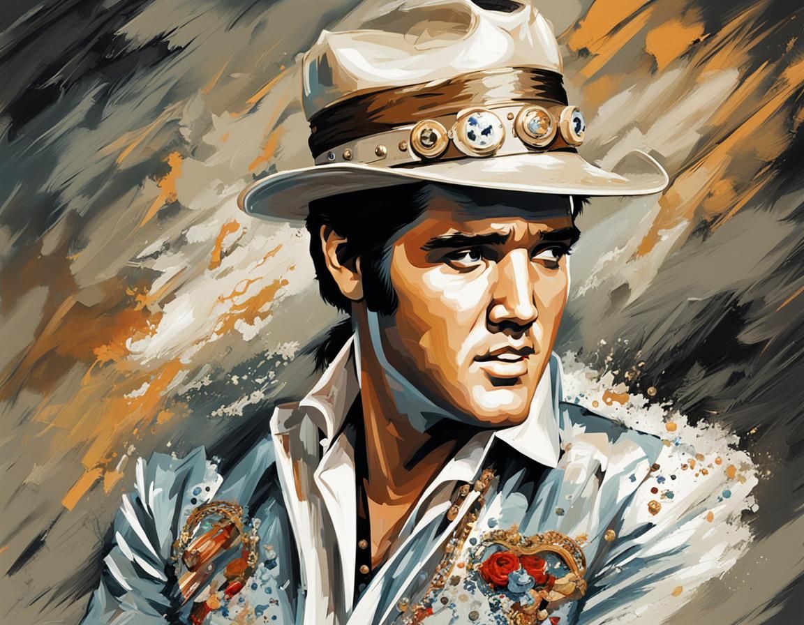 Elvis Presley Portrait in Oil Painting Style