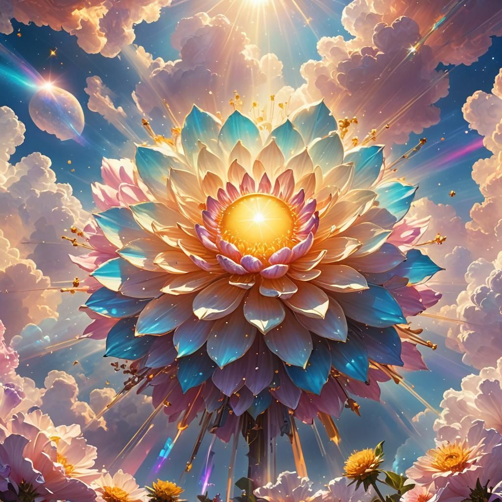 Holographic Cosmic Illustration with Divine Sunshine