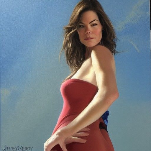 Michelle Monaghan Portrait in Oil Painting Style