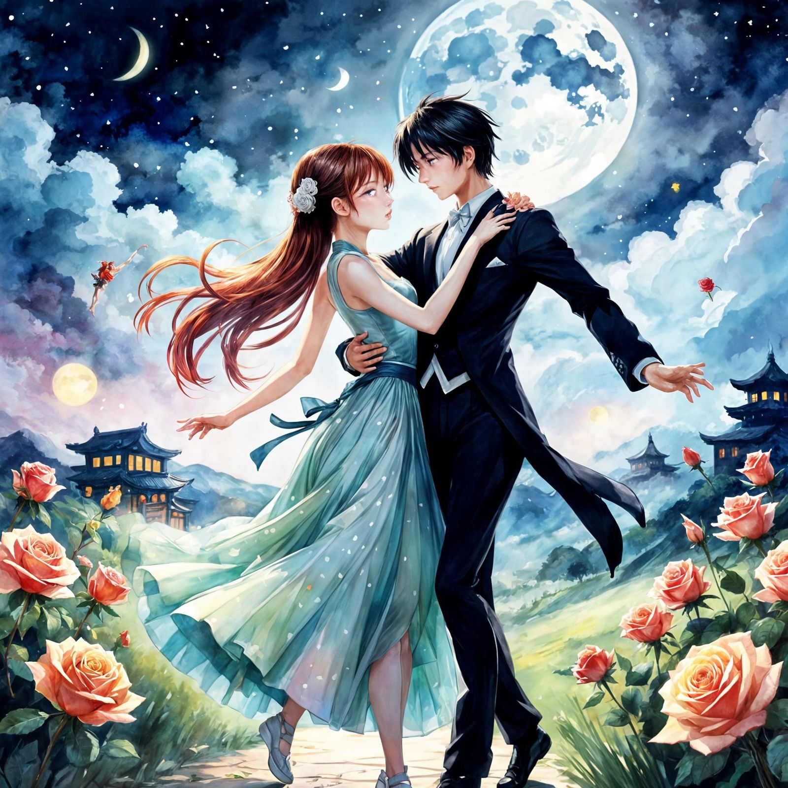 Romantic Dance Under the Full Moon
