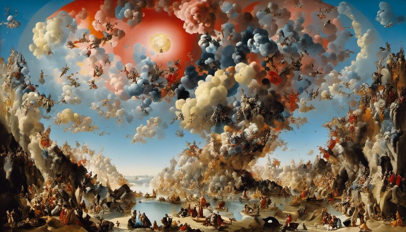 Surreal Dreamscape in Style of Dali, Bosch, and Burton