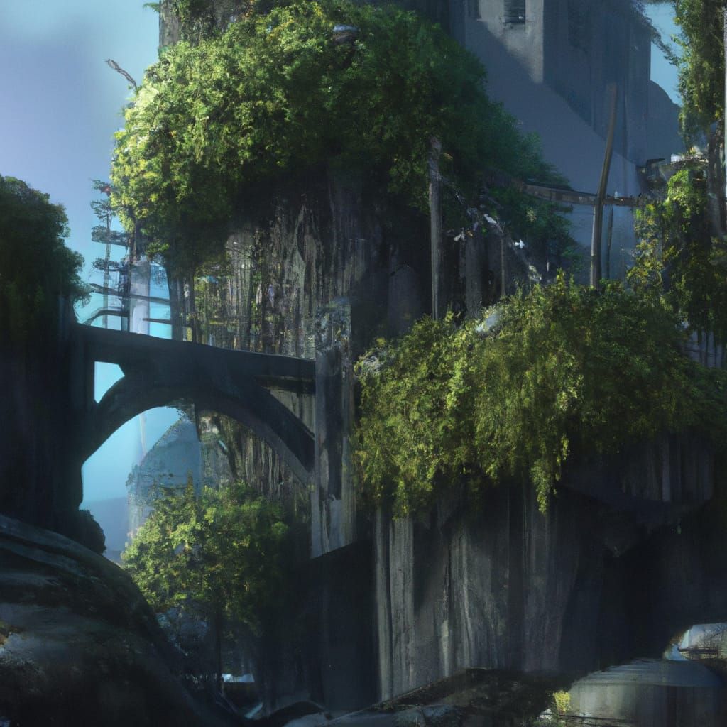 Surreal Overgrown City in Digital Art