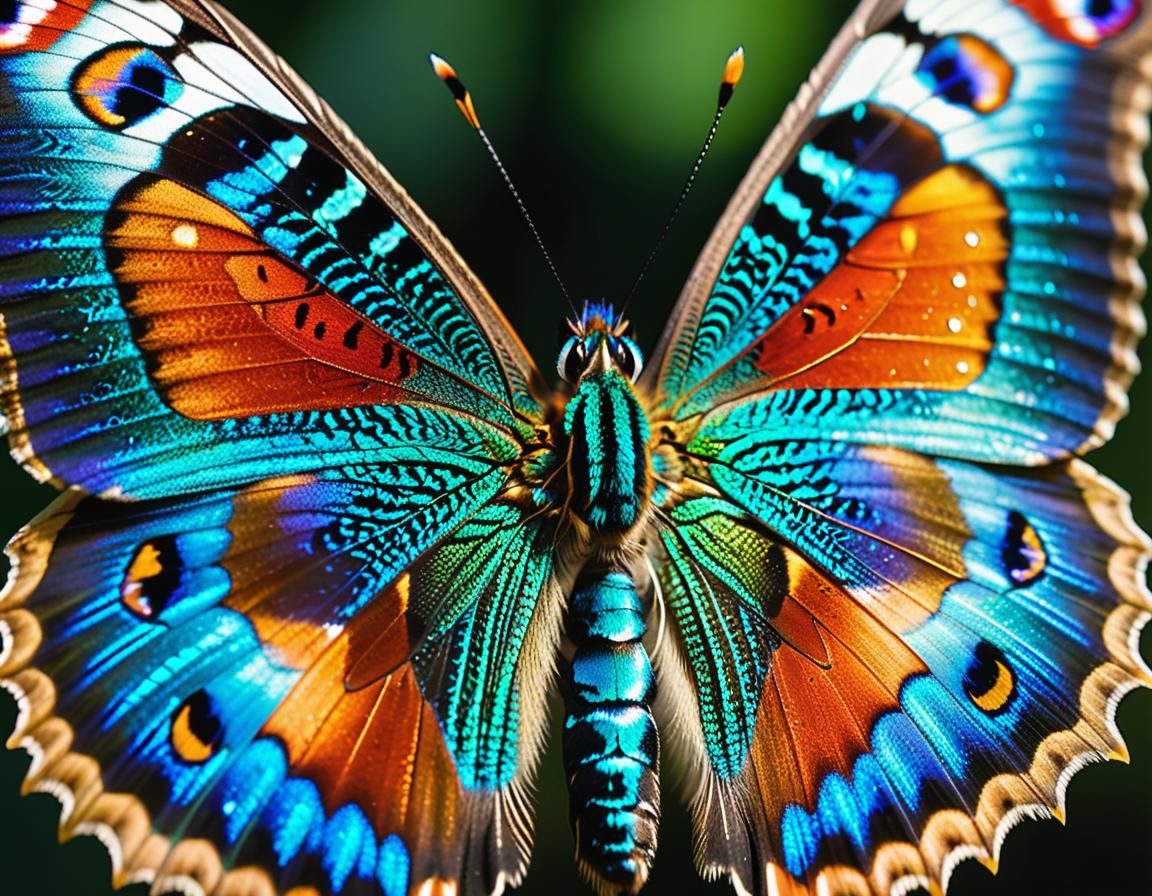 Macro Photo of Peacock Butterfly Wings