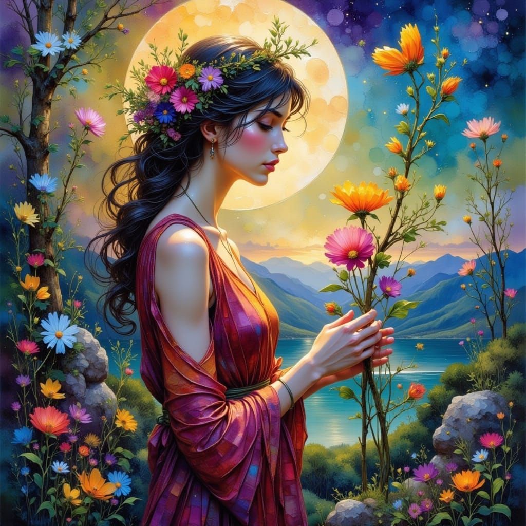 Serenity: Impressionistic Landscape with Textured Elements