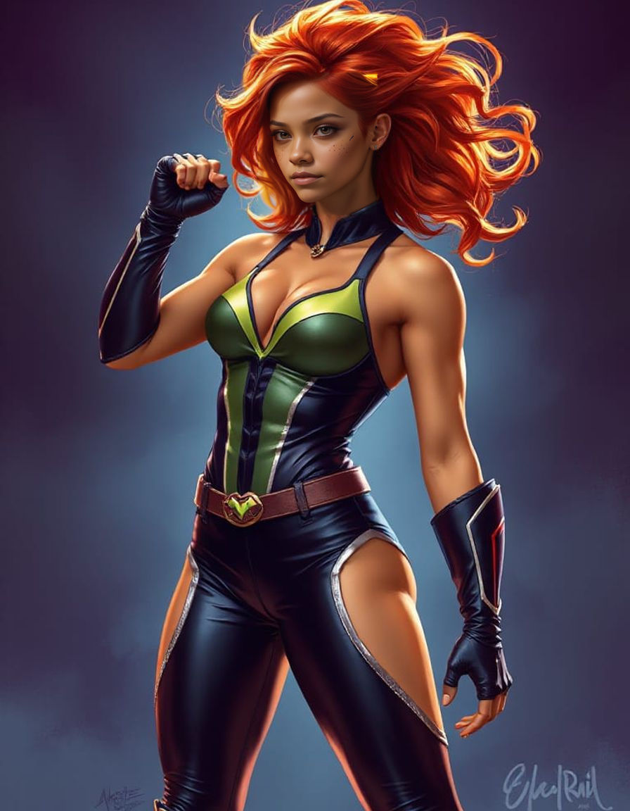 Jenna Ortega as Starfire: Alien Superheroine Concept