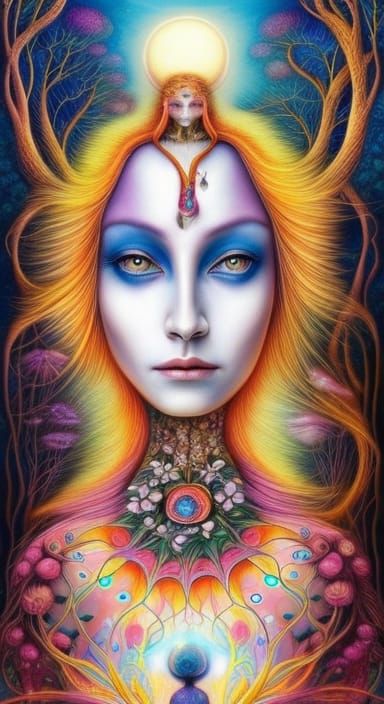 Surreal Brain Network in Watercolor Style