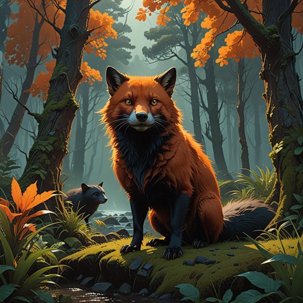 Mythical Beast of Lush Prehistoric Forests