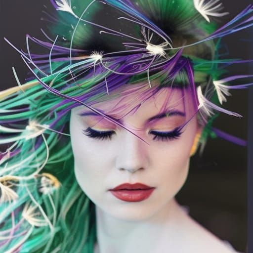 Dancing Dandelion Impressionistic Floral Art