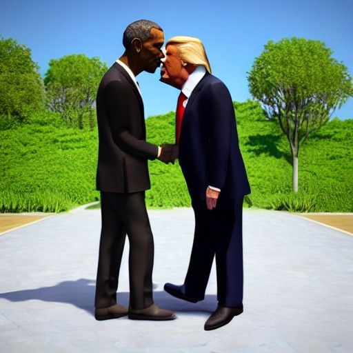 Obama and Trump: A Kiss in Unreal Engine