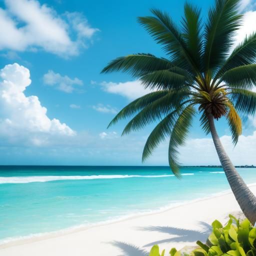 Palm Trees on a Tropical Beach