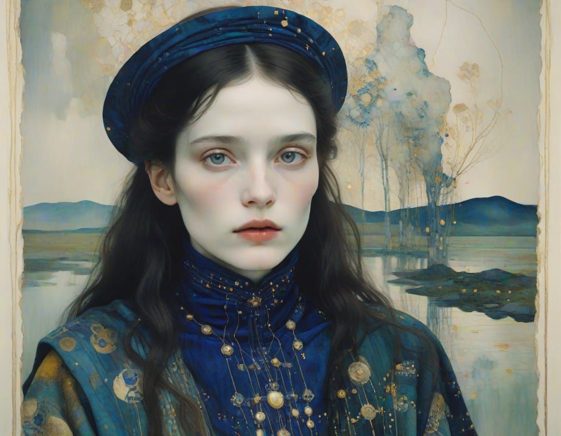 Portrait in Style of Klimt and Viertel