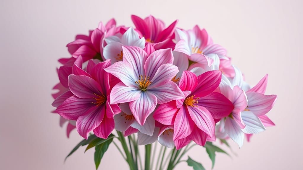 naturalist link pink, light blue, and white flowers in a bou...